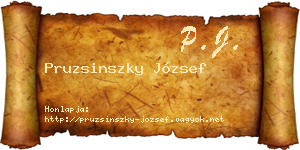 Pruzsinszky József névjegykártya