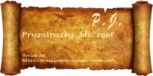 Pruzsinszky József névjegykártya