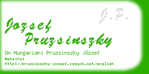 jozsef pruzsinszky business card