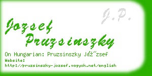 jozsef pruzsinszky business card